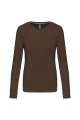 Dames T-shirt lange mouw Kariban K383 CHOCOLATE